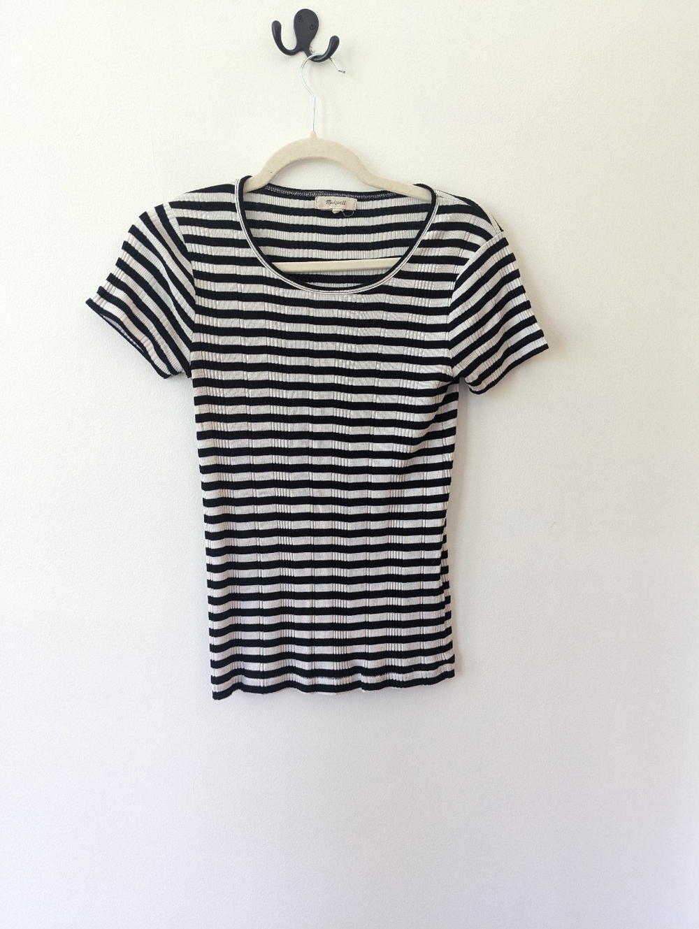 Madewell Scoop Neck Black And White Striped Tee